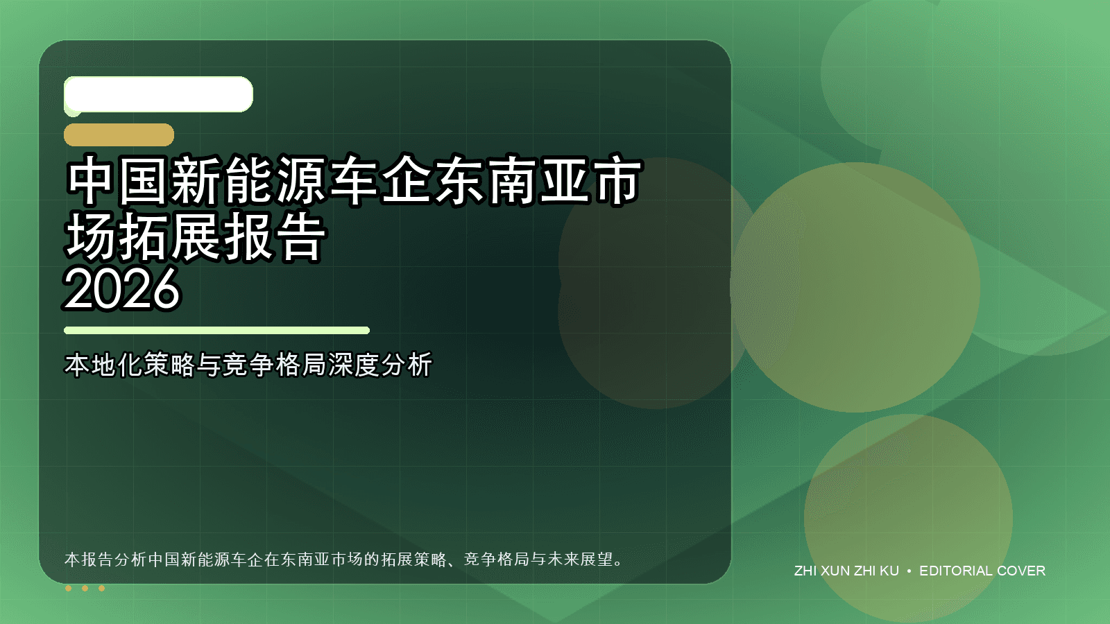中国新能源车企东南亚市场拓展报告 2026封面